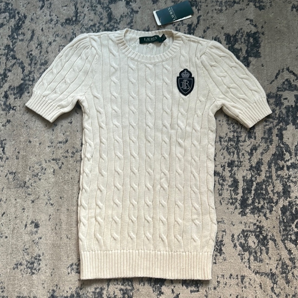 LAUREN Ralph Lauren Short Sleeve Cable-knit Sweater